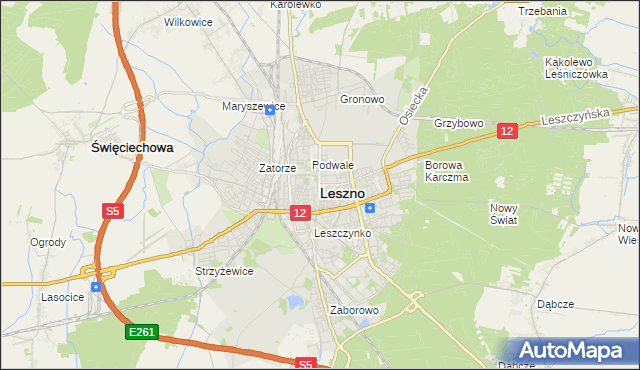 mapa Leszno, Leszno na mapie Targeo