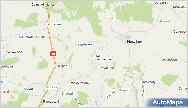 mapa Liwki Szlacheckie, Liwki Szlacheckie na mapie Targeo