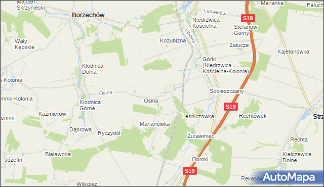 mapa Majdan Sobieszczański, Majdan Sobieszczański na mapie Targeo