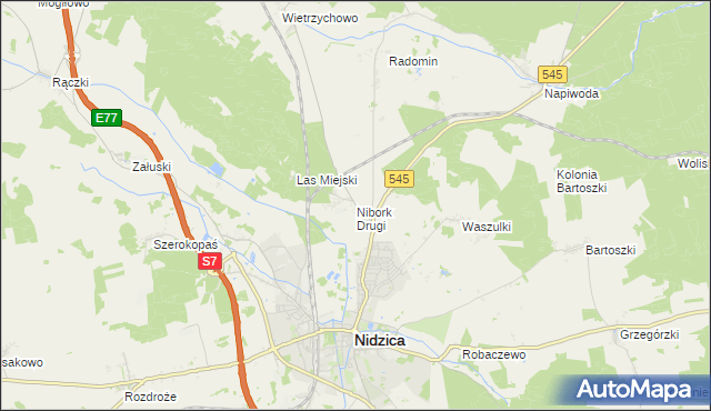 mapa Nibork Drugi, Nibork Drugi na mapie Targeo