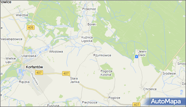 mapa Rzymkowice, Rzymkowice na mapie Targeo