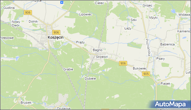 mapa Strzebiń, Strzebiń na mapie Targeo