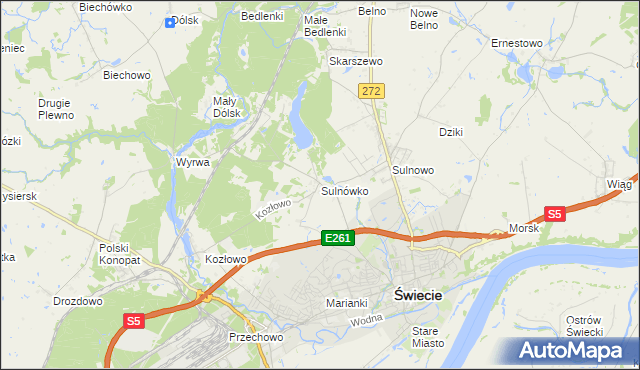 mapa Sulnówko, Sulnówko na mapie Targeo
