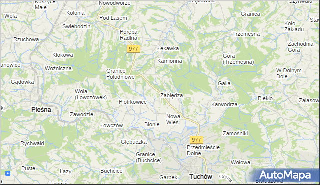 mapa Zabłędza, Zabłędza na mapie Targeo