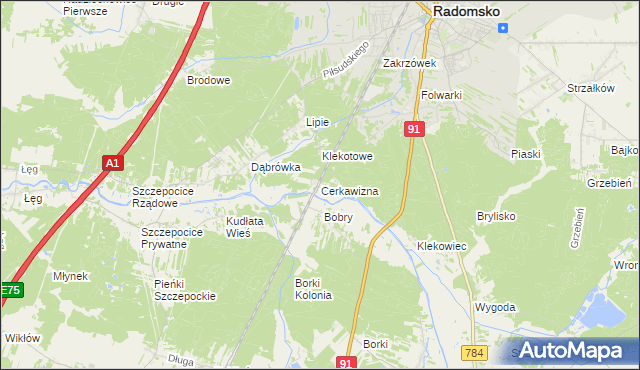 mapa Cerkawizna, Cerkawizna na mapie Targeo