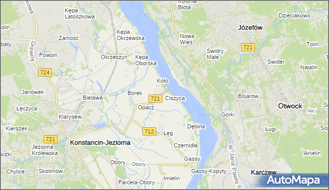 mapa Ciszyca gmina Konstancin-Jeziorna, Ciszyca gmina Konstancin-Jeziorna na mapie Targeo