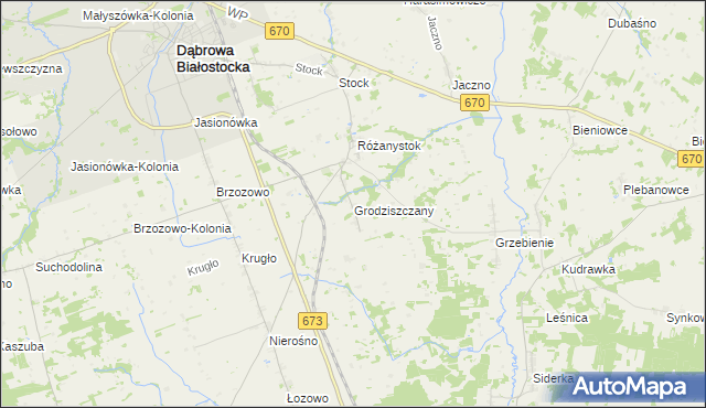 mapa Grodziszczany, Grodziszczany na mapie Targeo