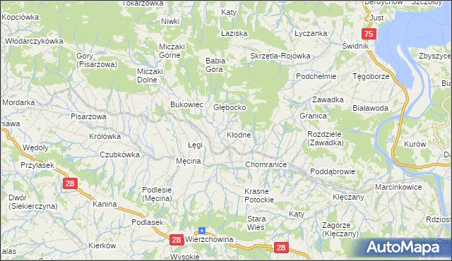 mapa Kłodne, Kłodne na mapie Targeo