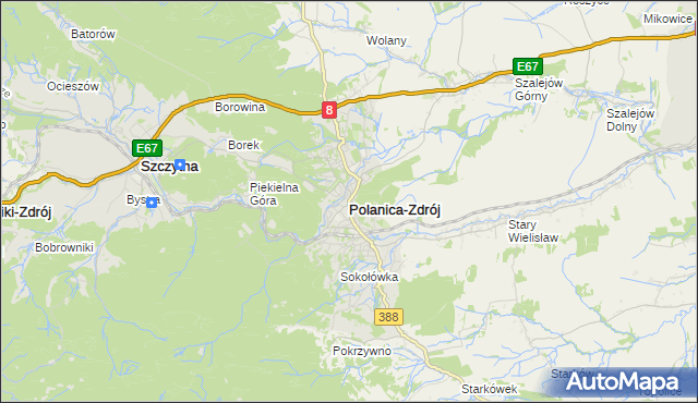 mapa Polanica-Zdrój, Polanica-Zdrój na mapie Targeo