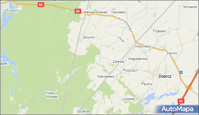 mapa Stronno gmina Koronowo, Stronno gmina Koronowo na mapie Targeo