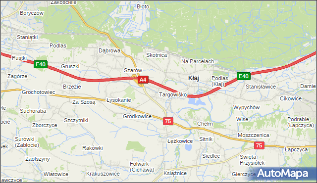 mapa Targowisko gmina Kłaj, Targowisko gmina Kłaj na mapie Targeo