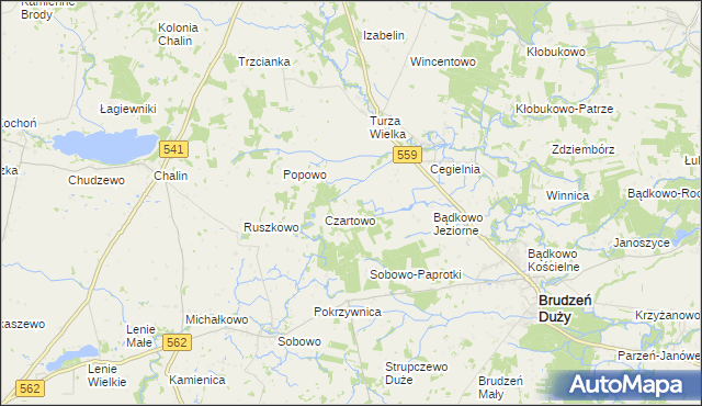 mapa Bądkowo-Rumunki, Bądkowo-Rumunki na mapie Targeo