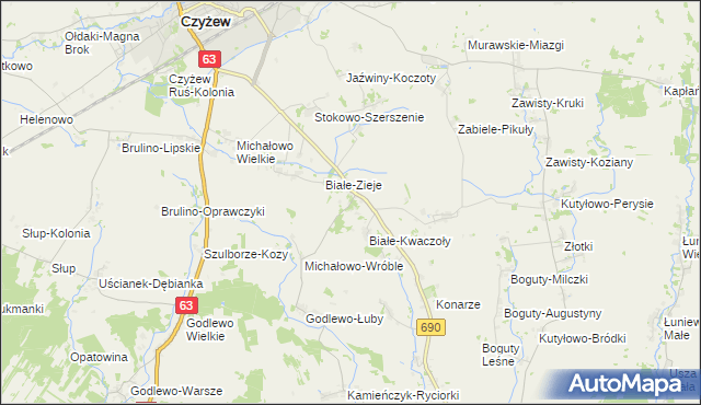 mapa Białe-Szczepanowice, Białe-Szczepanowice na mapie Targeo