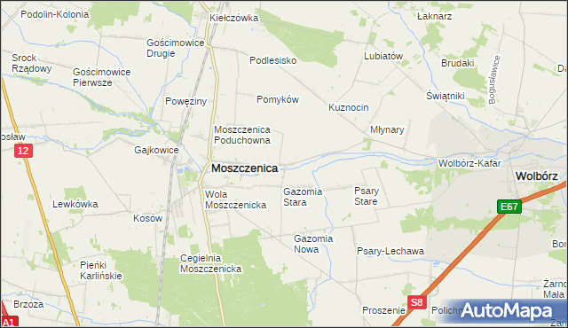 mapa Białkowice, Białkowice na mapie Targeo