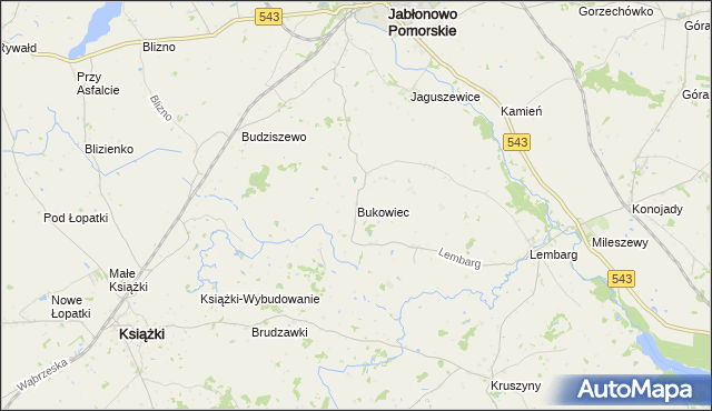 mapa Bukowiec gmina Jabłonowo Pomorskie, Bukowiec gmina Jabłonowo Pomorskie na mapie Targeo