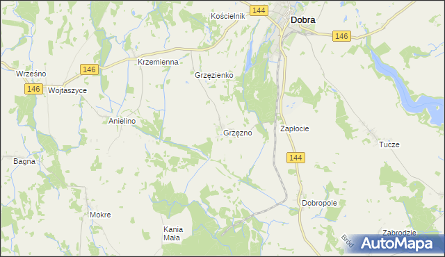 mapa Grzęzno, Grzęzno na mapie Targeo