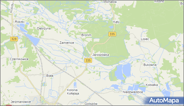 mapa Jaroszówka gmina Chojnów, Jaroszówka gmina Chojnów na mapie Targeo