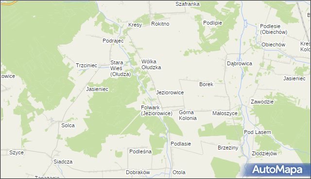 mapa Jeziorowice, Jeziorowice na mapie Targeo