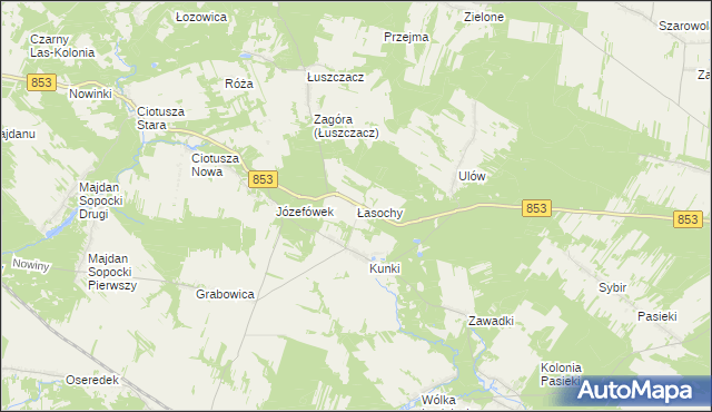 mapa Łasochy, Łasochy na mapie Targeo