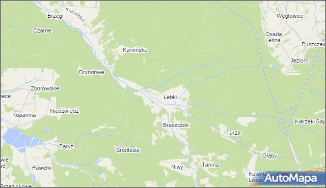 mapa Łebki gmina Herby, Łebki gmina Herby na mapie Targeo