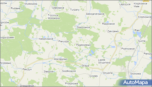 mapa Pawłoszewo, Pawłoszewo na mapie Targeo