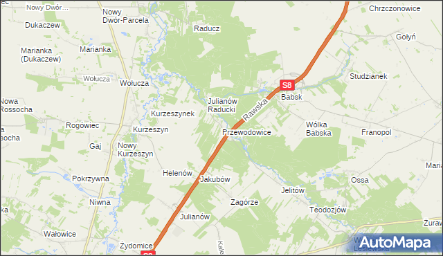 mapa Przewodowice, Przewodowice na mapie Targeo