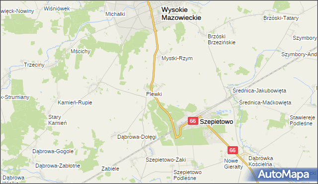 mapa Włosty-Olszanka, Włosty-Olszanka na mapie Targeo