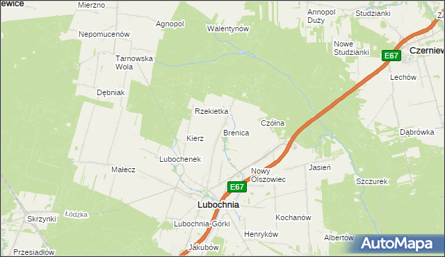 mapa Brenica, Brenica na mapie Targeo