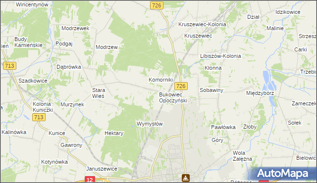 mapa Bukowiec Opoczyński, Bukowiec Opoczyński na mapie Targeo