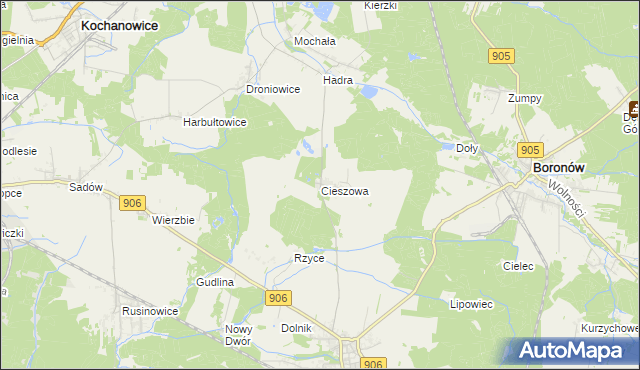 mapa Cieszowa, Cieszowa na mapie Targeo