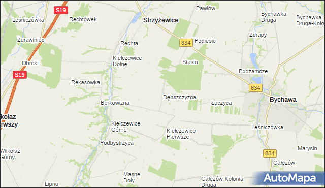 mapa Dębszczyzna, Dębszczyzna na mapie Targeo