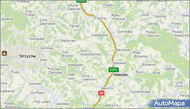 mapa Gwoździanka, Gwoździanka na mapie Targeo