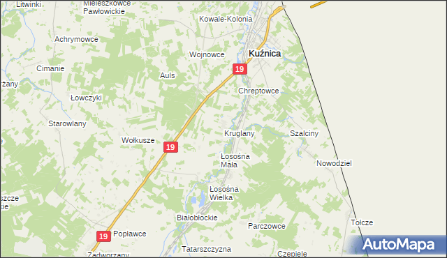 mapa Kruglany, Kruglany na mapie Targeo