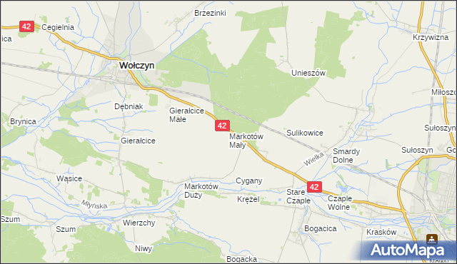 mapa Markotów Mały, Markotów Mały na mapie Targeo