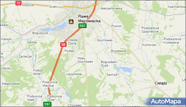 mapa Matyldów gmina Rawa Mazowiecka, Matyldów gmina Rawa Mazowiecka na mapie Targeo