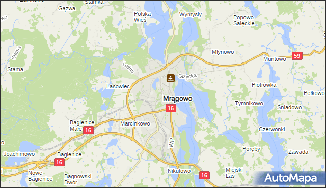 mapa Mrągowo, Mrągowo na mapie Targeo