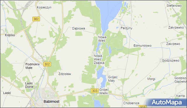 mapa Nowa Wieś Zbąska, Nowa Wieś Zbąska na mapie Targeo