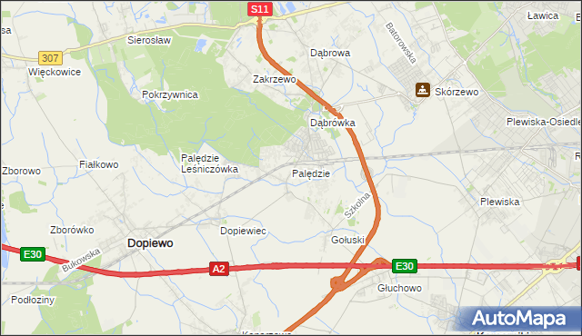 mapa Palędzie, Palędzie na mapie Targeo