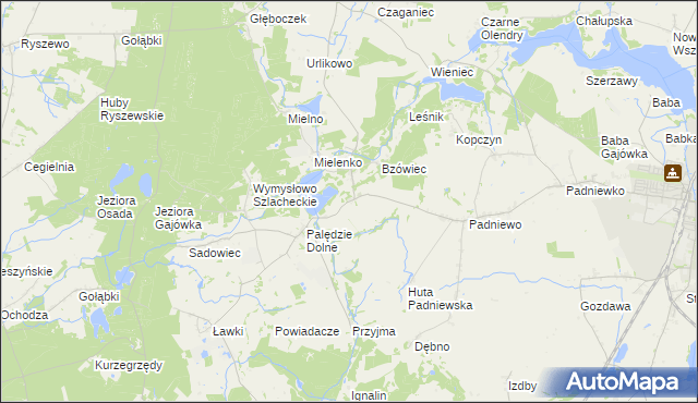 mapa Palędzie Kościelne, Palędzie Kościelne na mapie Targeo