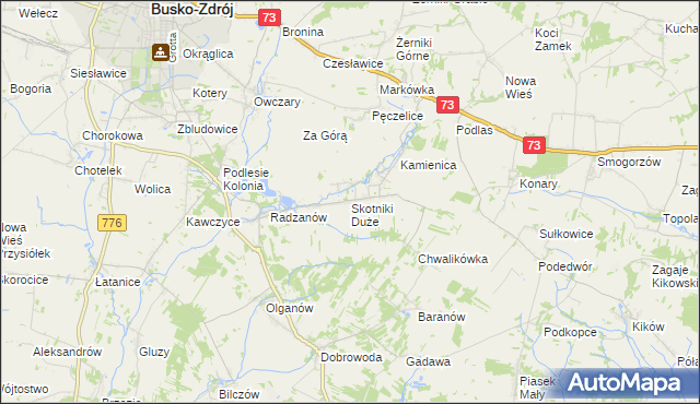 mapa Skotniki Duże, Skotniki Duże na mapie Targeo