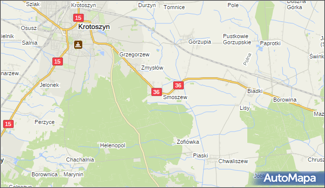 mapa Smoszew, Smoszew na mapie Targeo