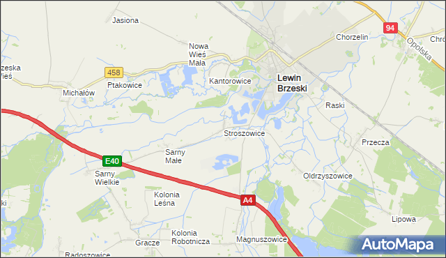 mapa Stroszowice, Stroszowice na mapie Targeo