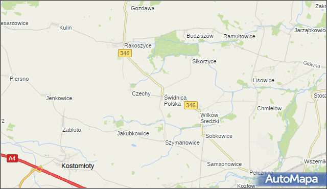 mapa Świdnica Polska, Świdnica Polska na mapie Targeo