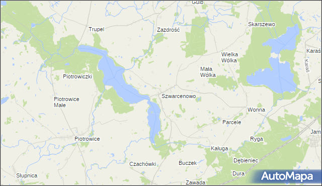 mapa Szwarcenowo, Szwarcenowo na mapie Targeo