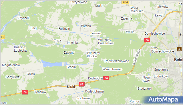 mapa Wierzchy Strzyżewskie, Wierzchy Strzyżewskie na mapie Targeo