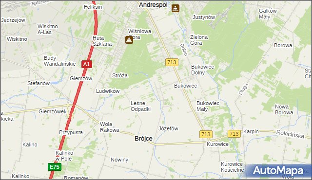 mapa Wygoda gmina Brójce, Wygoda gmina Brójce na mapie Targeo