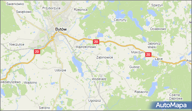 mapa Ząbinowice, Ząbinowice na mapie Targeo