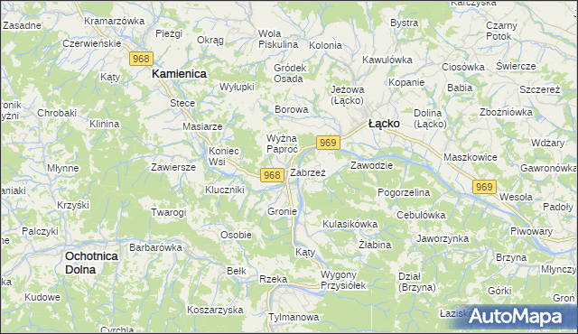 mapa Zabrzeż, Zabrzeż na mapie Targeo