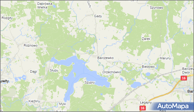 mapa Barczewko, Barczewko na mapie Targeo