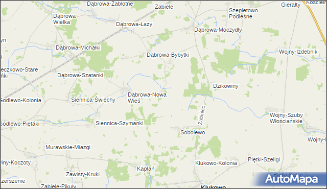 mapa Dąbrowa-Tworki, Dąbrowa-Tworki na mapie Targeo